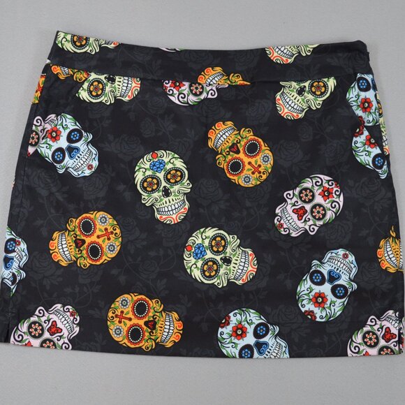 Loudmouth Pants - 💀 Loudmouth Sugar Skull Golf Pickleball Tennis Skort Country Club Chaos Sz 10